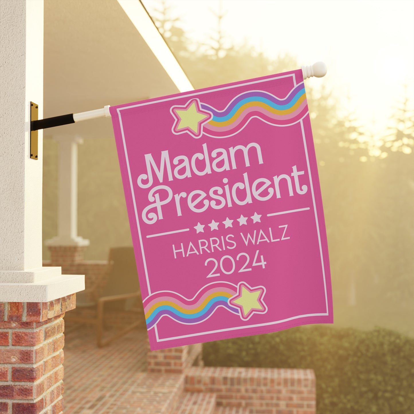 Madam President 2024 Garden & House Banner - Pink Doll Theme