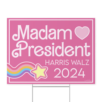 Madam President Kamala Harris Yard Sign - Stylish & Pink V2