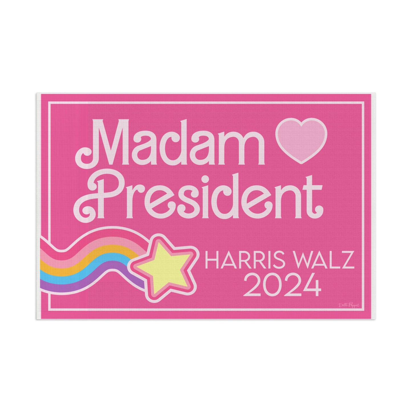 Madam President Kamala Harris and Tim Too! Flag - Stylish & Bold in Pink