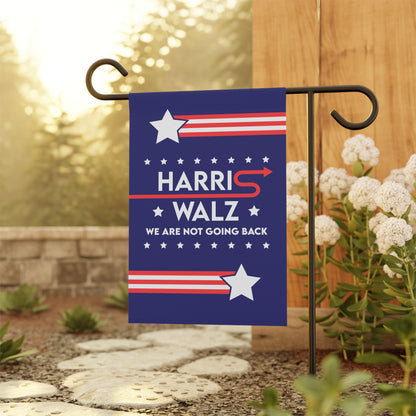 Blue "Harris Walz" Garden Flag - Double-Sided, Comet & Stars Design - Two Sizes Available