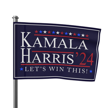 Kamala Harris 2024 "Lets Win This!" flag in 3 sizes!