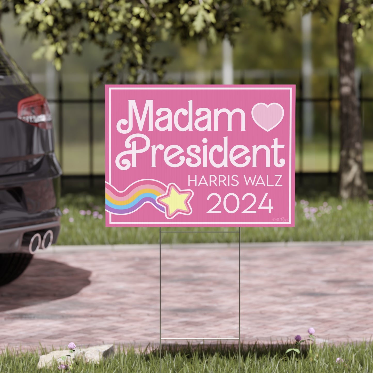 Madam President Kamala Harris Yard Sign - Stylish & Pink V2