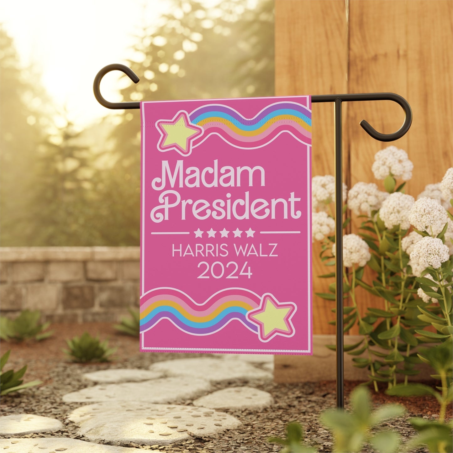 Madam President 2024 Garden & House Banner - Pink Doll Theme