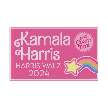 Kamala Harris and Coach Tim! Flag - Stylish & Bold in Pink