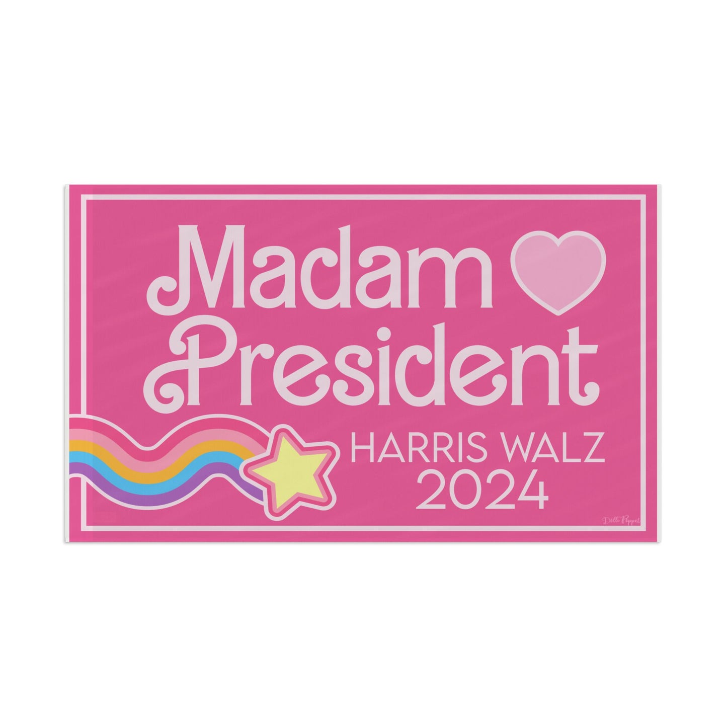 Madam President Kamala Harris and Tim Too! Flag - Stylish & Bold in Pink