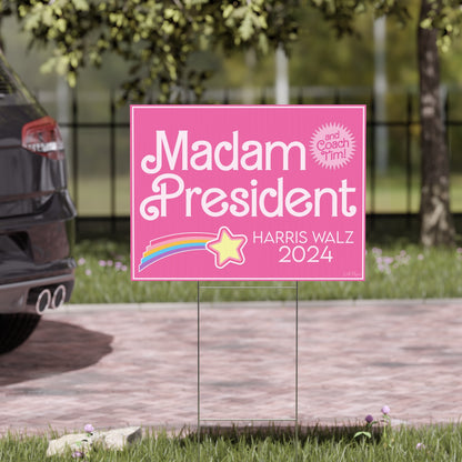 Madam President Kamala Harris Yard Sign - Stylish In Pink V1