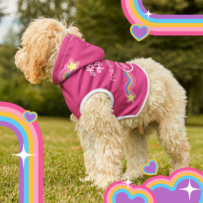 Kamala Harris 2024 Pink Pet Hoodie - Cute Rainbow Star Design